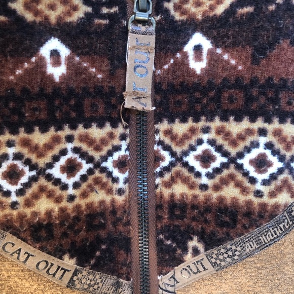 Vintage Suede Leather Southwestern Aztec Patterned Vest Large - Picture 6 of 11